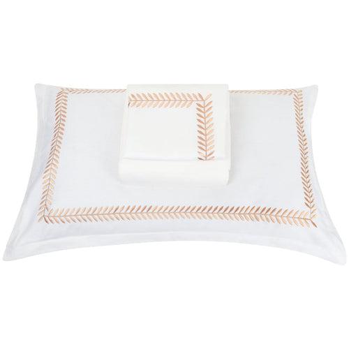 Spring White Cotton Sateen Bed Sheet by Veda Homes