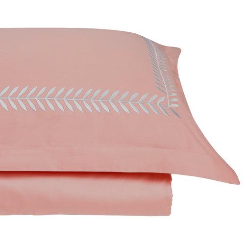 Spring Coral Peach Cotton Sateen Bed Sheet by Veda Homes