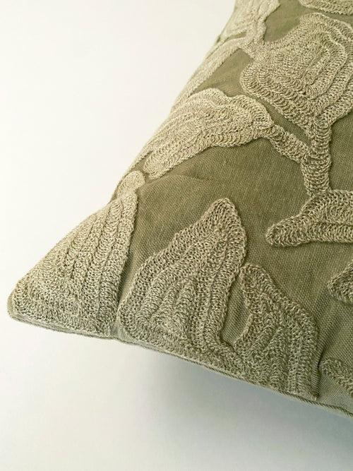 Cascade Embroidered Fern Cushion Cover by Sanctuary Living