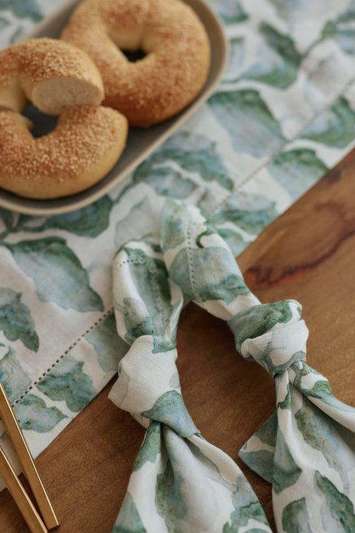 Cascade Teal Linen Cocktail Napkins (Set of 4) by Sanctuary Living