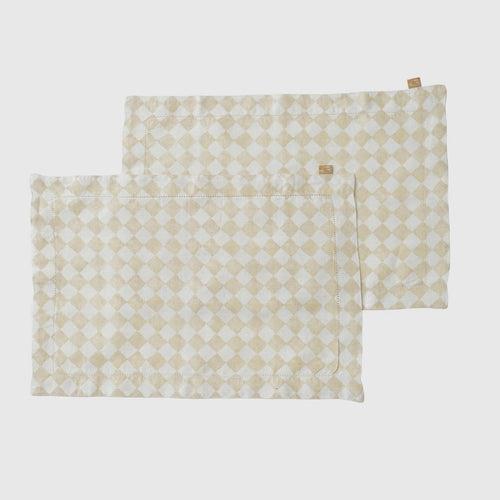 Checker Beige Table Mat (Set of 2) by Sanctuary Living