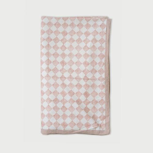 Checker Blush Linen Bedspread by Sanctuary Living