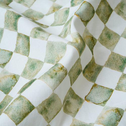 Checker Green Linen Bedspread by Sanctuary Living