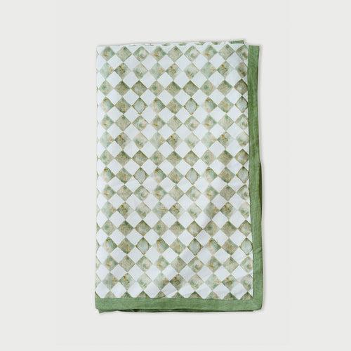 Checker Green Linen Bedspread by Sanctuary Living