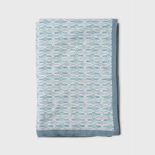 Mosaic Blue Linen Bedspread by Sanctuary Living