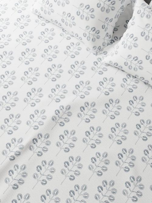 Mirage Gray Printed Cotton Bed Sheet by Houmn