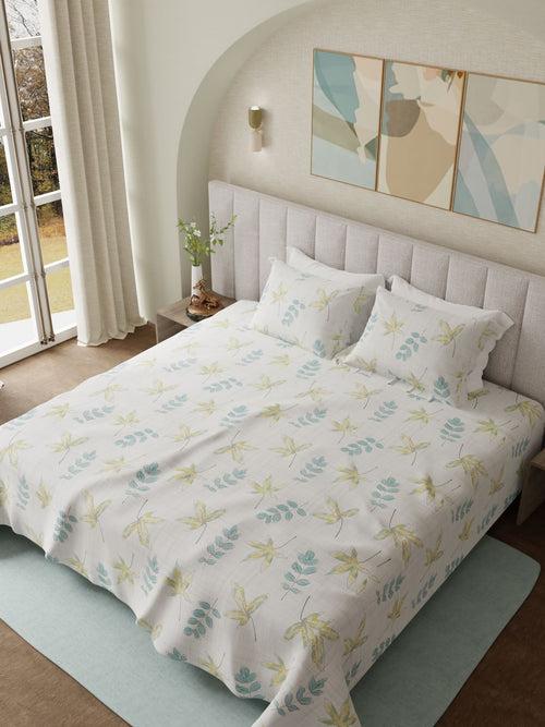 Azure Printed Cotton Bed Sheet by Houmn