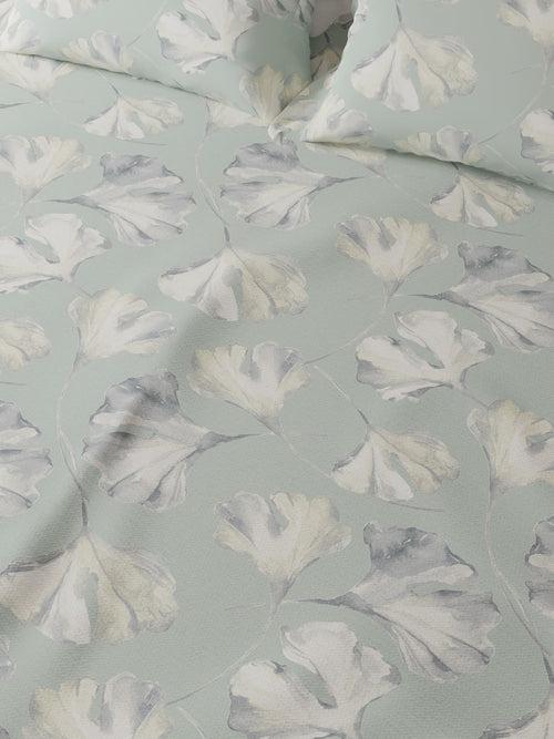 Sable Green Printed Cotton Bed Sheet by Houmn