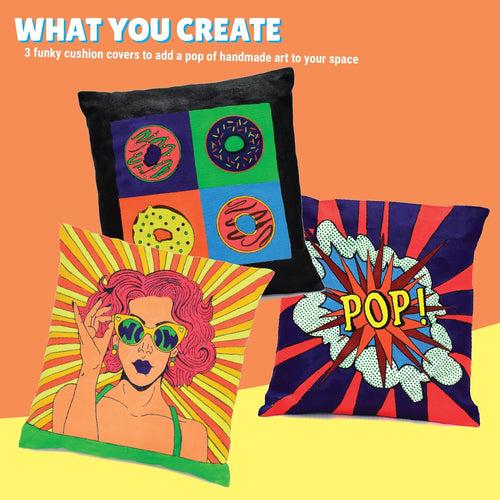 KKM1601C PAINT YOUR OWN POP ART CUSHION COVERS