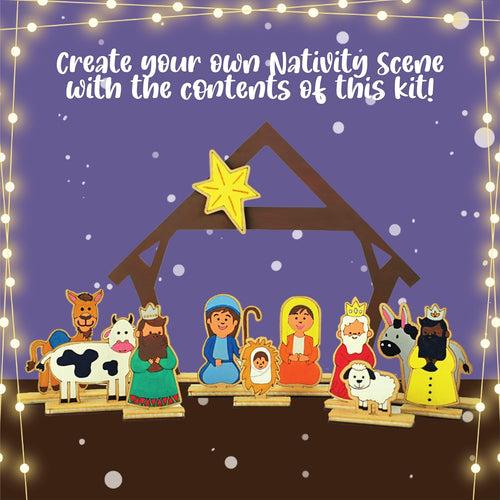 KKM1516C WOODEN NATIVITY SCENE PAINTING