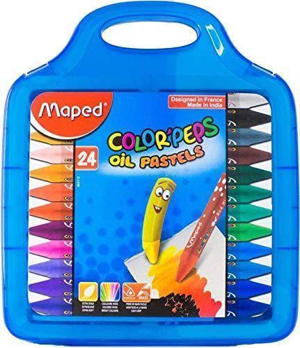 MAPED 864112 COLOR PEPS OIL PASTELS 24 SHADES PLASTIC BOX