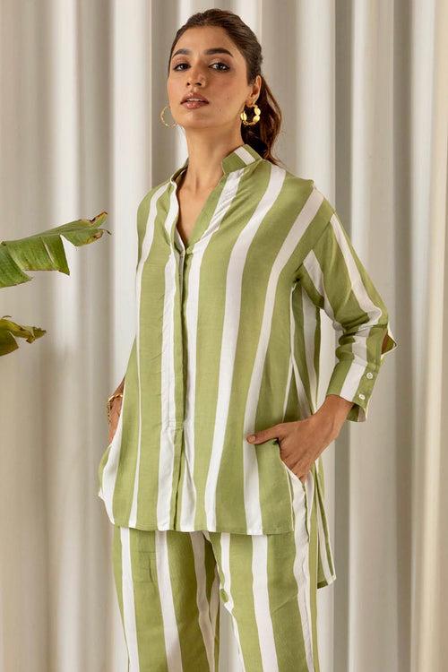 Green Striped Muslin (Shirt only)