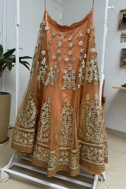 Peace Gota-Patti Lehenga with Peach Net Dupatta (PL-1552)