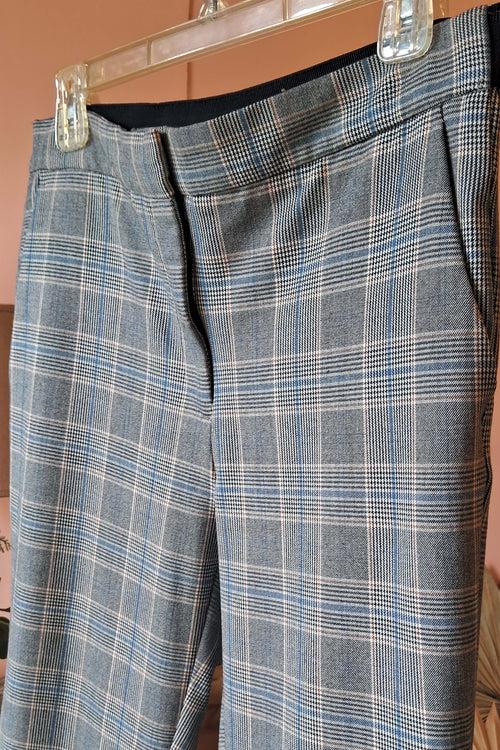 Twill (Black, Grey and Blue) Checks Trousers (PL-41)