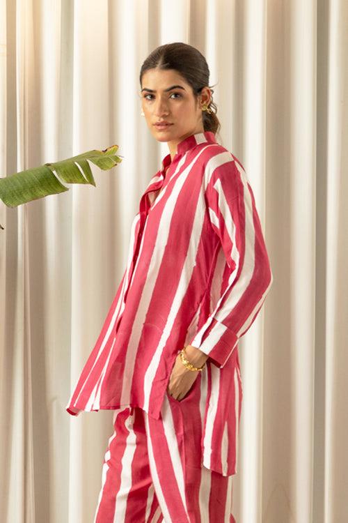 Fuchsia Striped Muslin (Shirt only)