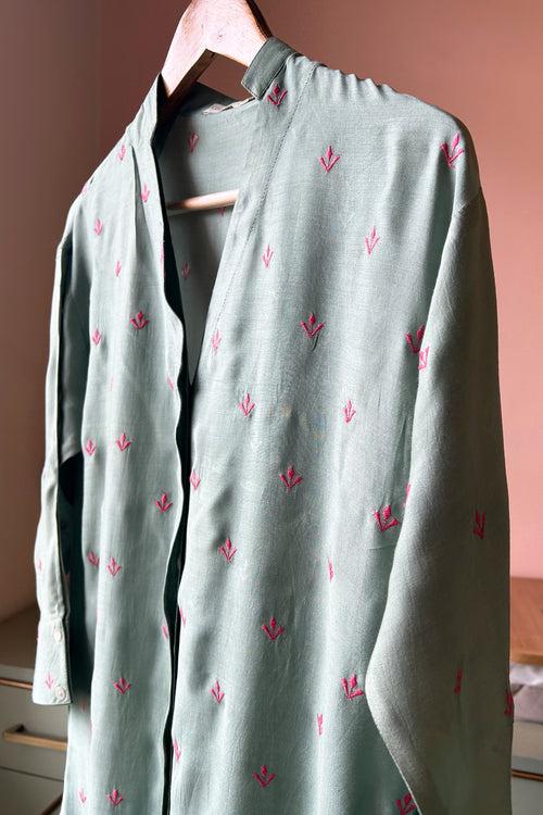 Green Embroidered Muslin Tunic