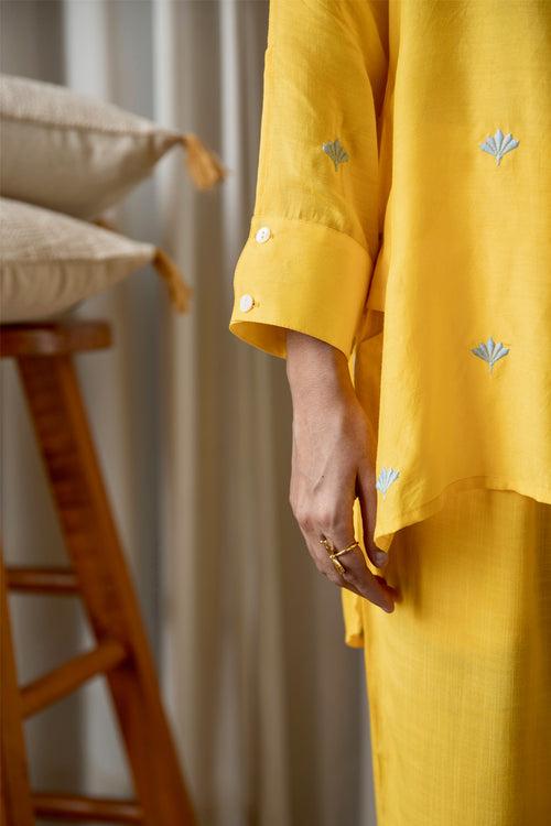 Yellow Embroidered Muslin (Shirt only)