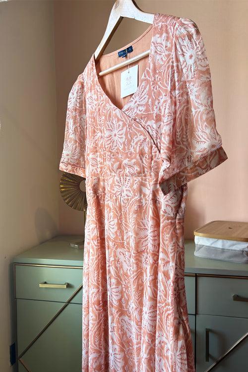 Peach Chiffon Maxi Dress