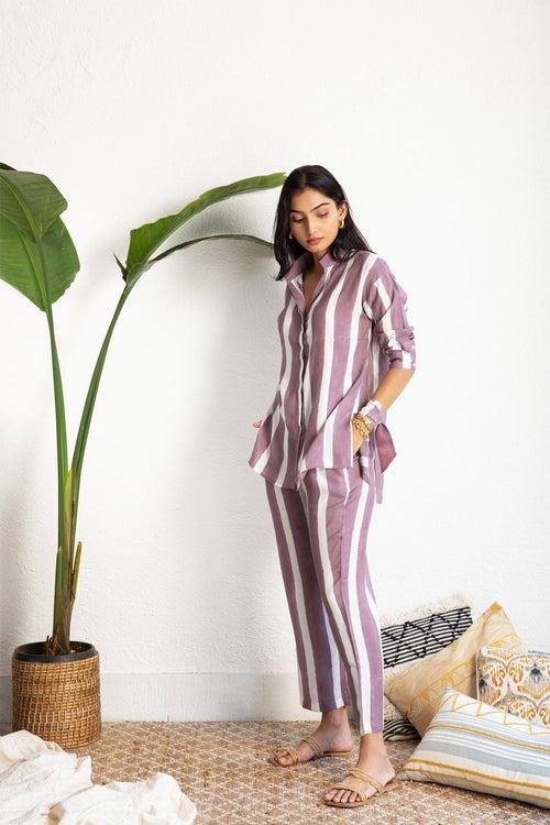 Purple Striped Muslin (Shirt only)