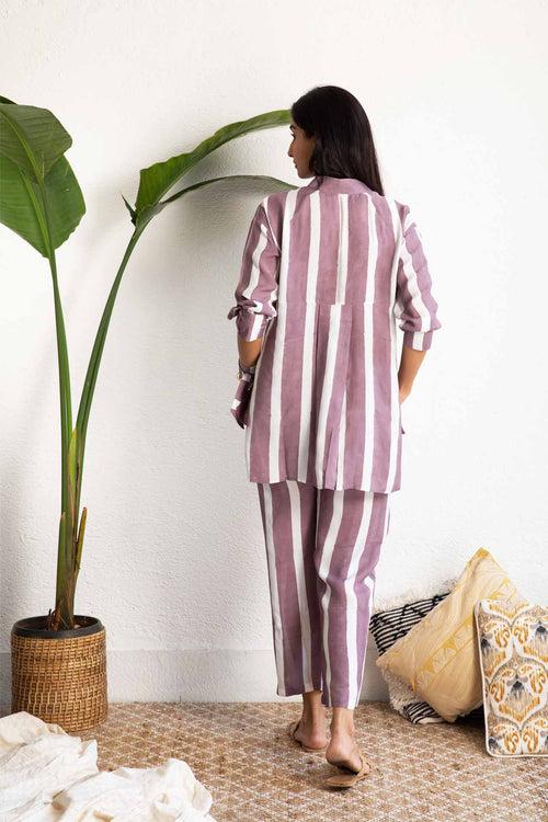 Purple Striped Muslin (Shirt only)