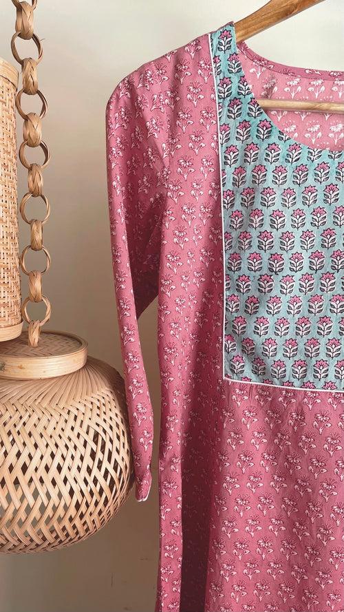 Pink Block Printed Tunic