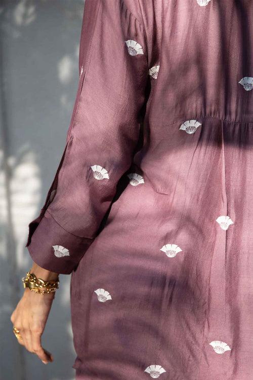 Purple embroidered Muslin (Shirt only)