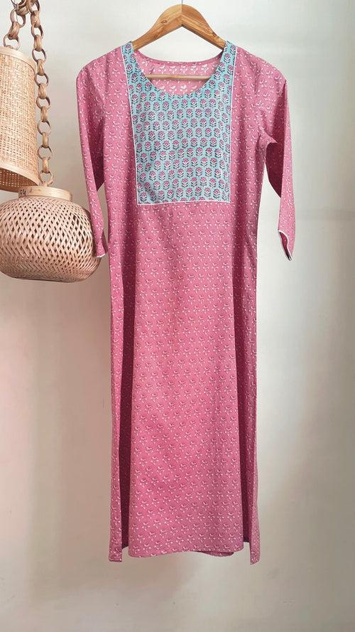 Pink Block Printed Tunic