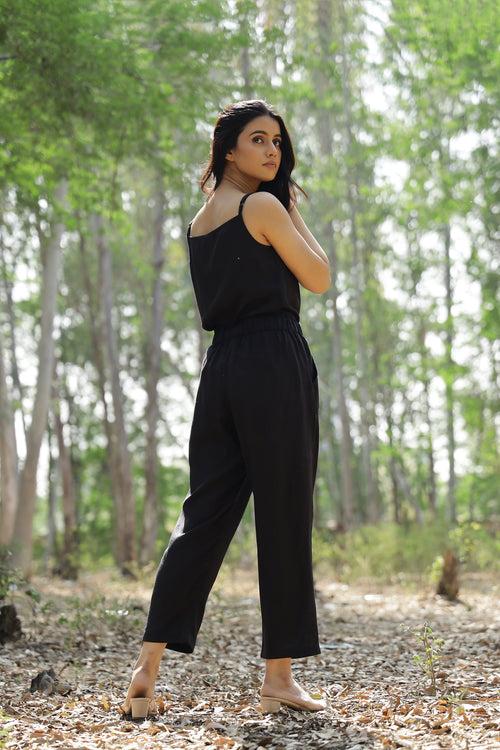 Black Camisole and Straight Pants (Set of 2)