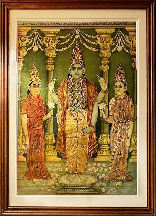 Shri Venkatesaperumall Oleograph by Raja Ravi Varma (Embellished)