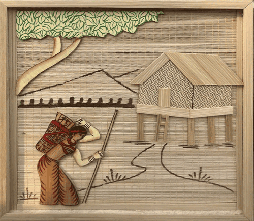 Village Woman in Bamboo craft by Swarupananda Sutradhar