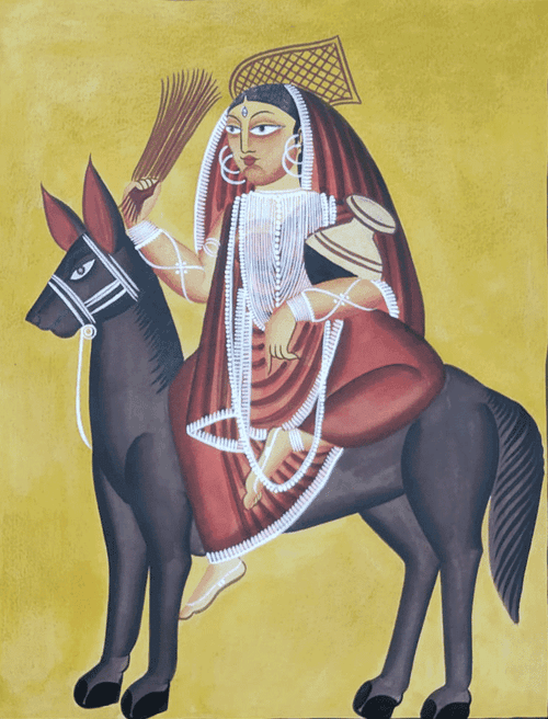 Sheetala Mata in Kalighat by Hasir Chitrakar