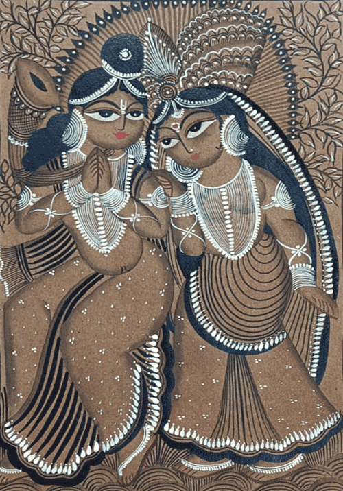 Rama and Sita  in Bengal Pattachitra by Manoranjan Chitrakar