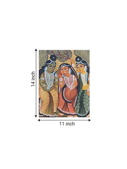 Serene Ramayana (Rama, Sita and Laxman) in Kalighat by Hasir Chitrakar