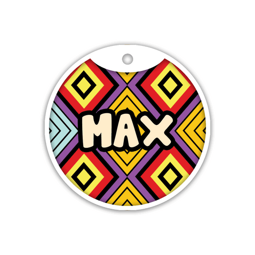 Pawsindia Aztec Collar and Customized Name Tag Combo