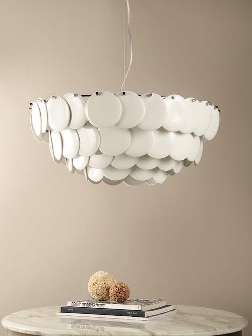 Disk White Chandelier