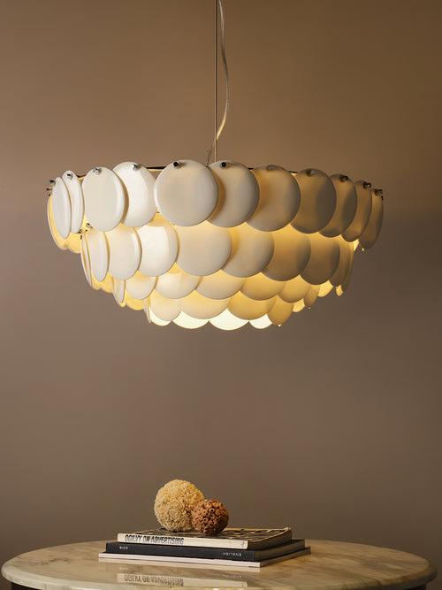 Disk White Chandelier