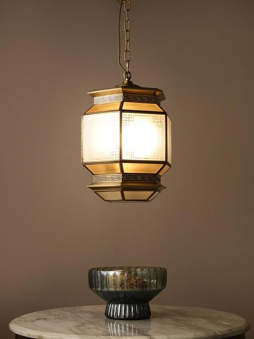 Claire Metal Glass Gold Pendant Light