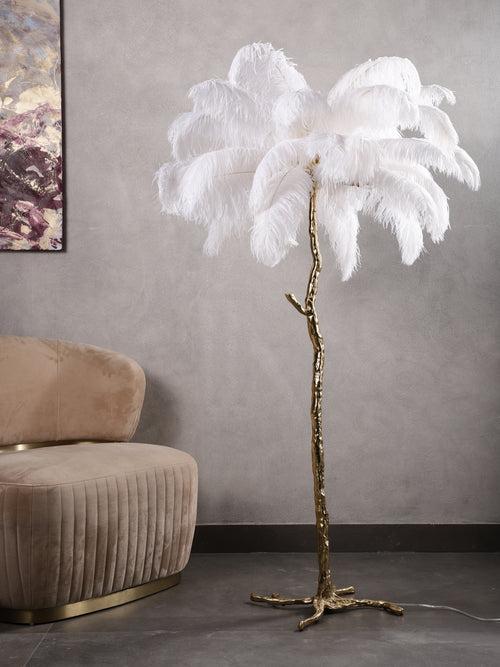 Feather White Floor Lamp