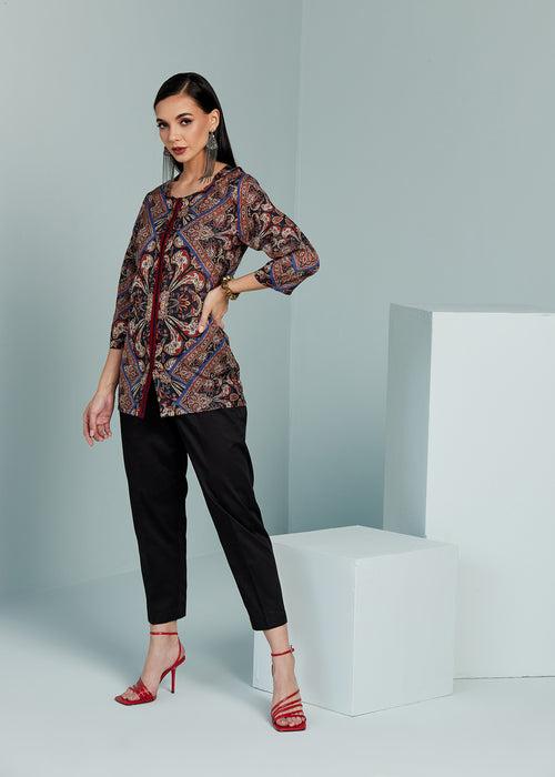 Paisley Printed Long Top