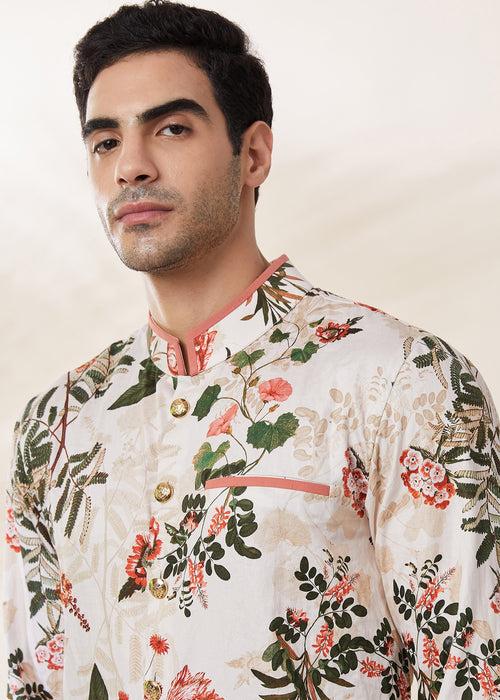 PRINTED IVORY KURTA