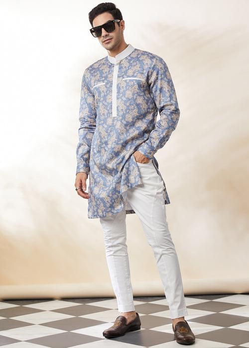 SKY PRINTED KURTA