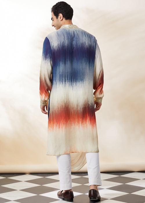 draped printed ombre kurta