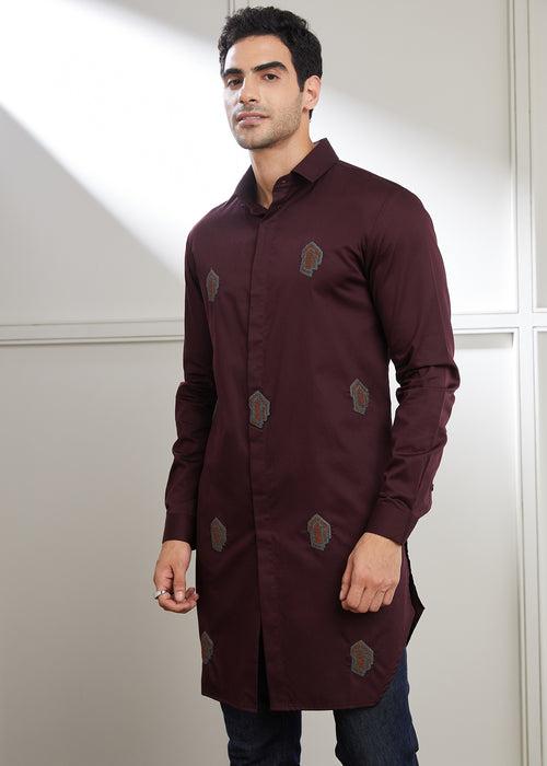 Emb Motif Achkan Kurta