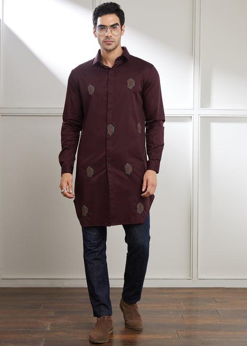 Emb Motif Achkan Kurta