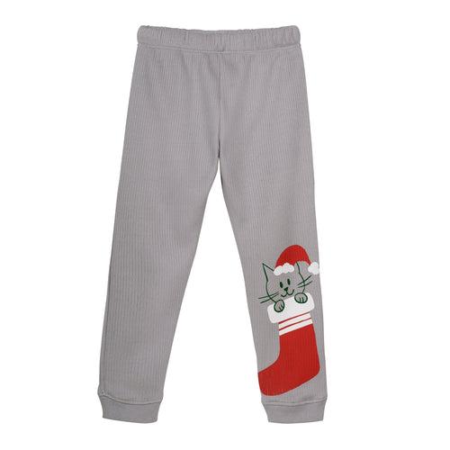 Mewwy Xmas - Thermal Full Sleeve Top & Pant Set