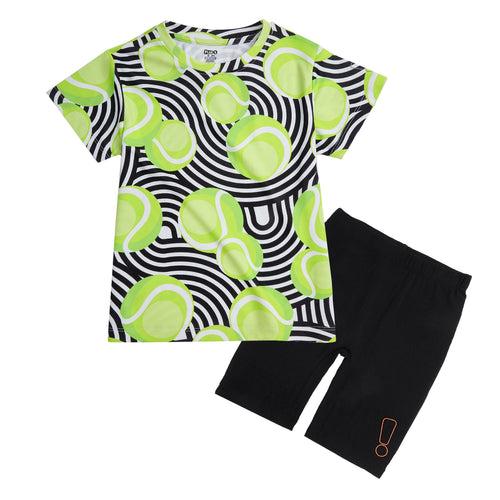 Tennis Pro Dry Fit Jersey & Black Cycling Shorts Set