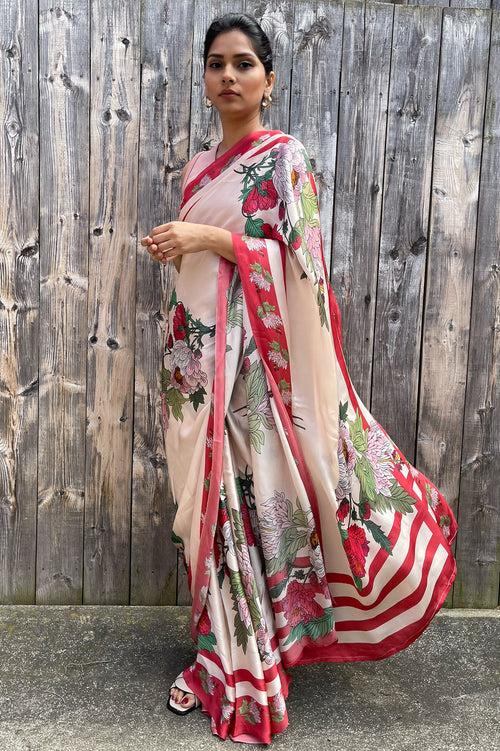 Whispers of Elegance  - Satin Saree