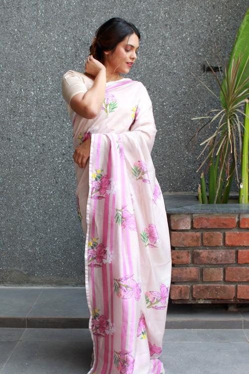 Irises - Chanderi Saree