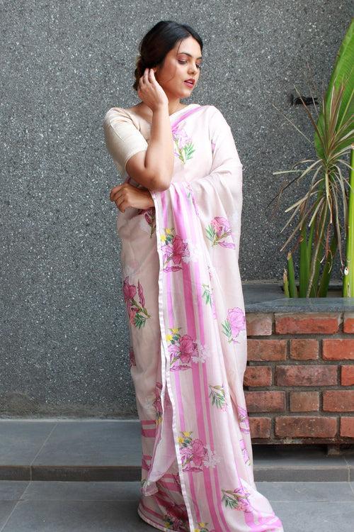 Irises - Chanderi Saree