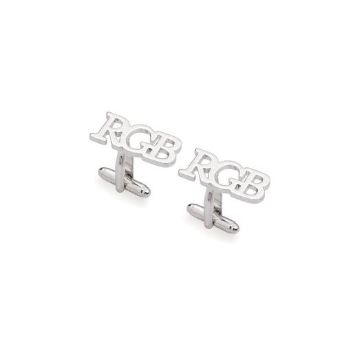 Triple Initial Cufflinks with Engraving